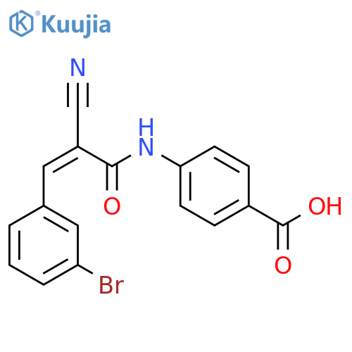 4-[3-(3-Bromophenyl)-2-cyanoprop-2-enamido]benzoic acid structure