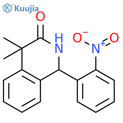 3(2H)-Isoquinolinone, 1,4-dihydro-4,4-dimethyl-1-(2-nitrophenyl)- structure