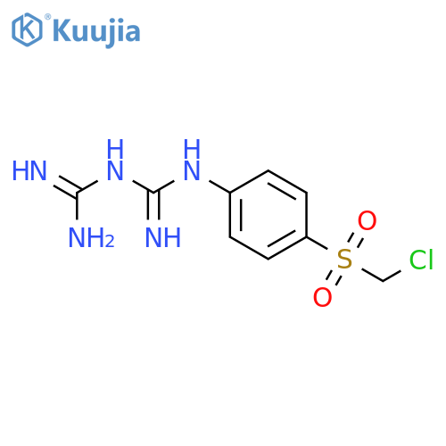 N-{4-[(chloromethyl)sulfonyl]phenyl}imidodicarbonimidic diamide structure