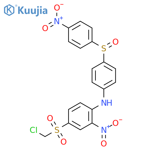 4-(chloromethylsulfonyl)-2-nitro-n-[4-(4-nitrophenyl)sulfinylphenyl]aniline structure