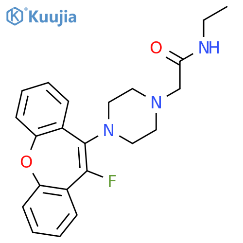 N-ethyl-2-[4-(11-fluorodibenzo[b,f]oxepin-10-yl)piperazin-1-yl]acetamide structure
