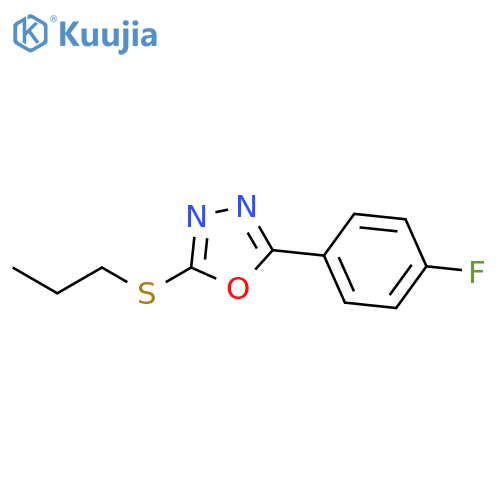 2-(4-fluorophenyl)-5-(propylsulfanyl)-1,3,4-oxadiazole structure