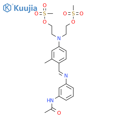 2-[4-[(3-acetamidophenyl)iminomethyl]-3-methyl-n-(2-methylsulfonyloxyethyl)anilino]ethyl Methanesulfonate;hydrochloride structure