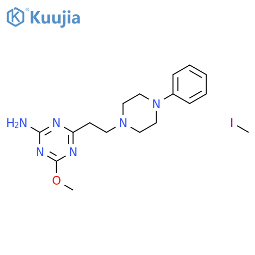 4-methoxy-6-[2-(4-phenylpiperazin-1-yl)ethyl]-1,3,5-triazin-2-amine - iodomethane (1:1) structure