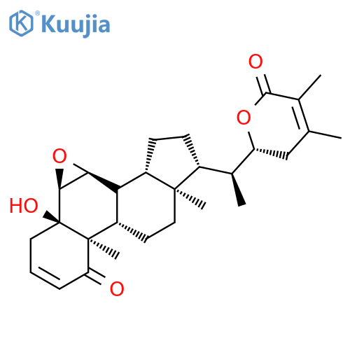 Ergosta-2,24-dien-26-oicacid, 6,7-epoxy-5,22-dihydroxy-1-oxo-, d-lactone, (5a,6a,7a,22R)- structure
