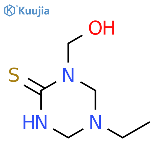 1,3,5-Triazine-2(1H)-thione, 5-ethyltetrahydro-1-(hydroxymethyl)- structure