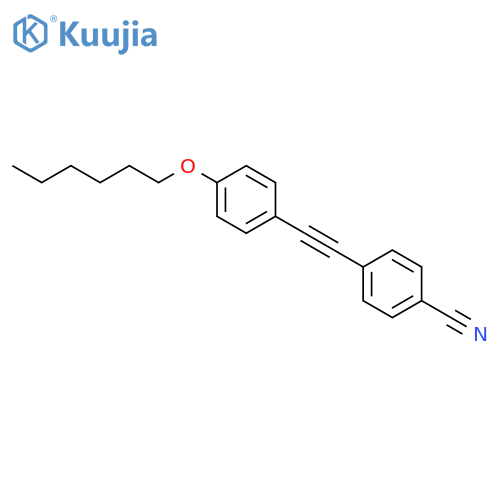 Benzonitrile, 4-[[4-(hexyloxy)phenyl]ethynyl]- structure