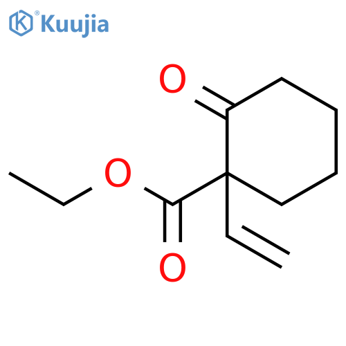 Cyclohexanecarboxylic acid, 1-ethenyl-2-oxo-, ethyl ester structure