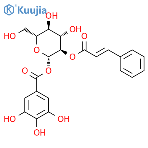 1-O-galloyl-2-O-cinnamoyl-beta-D-glucose structure