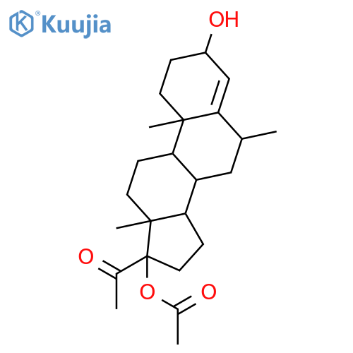 (17-acetyl-3-hydroxy-6,10,13-trimethyl-1,2,3,6,7,8,9,11,12,14,15,16-dodecahydrocyclopenta[a]phenanthren-17-yl) Acetate structure