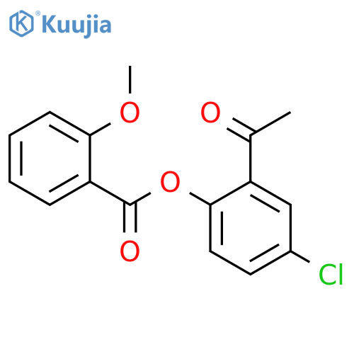Benzoic acid, 2-methoxy-, 2-acetyl-4-chlorophenyl ester structure