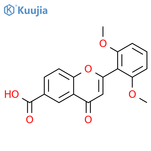 4H-1-BENZOPYRAN-6-CARBOXYLIC ACID, 2-(2,6-DIMETHOXYPHENYL)-4-OXO- structure