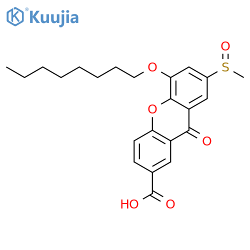 9H-Xanthene-2-carboxylic acid, 7-(methylsulfinyl)-5-(octyloxy)-9-oxo- structure