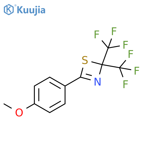 2H-1,3-Thiazete, 4-(4-methoxyphenyl)-2,2-bis(trifluoromethyl)- structure