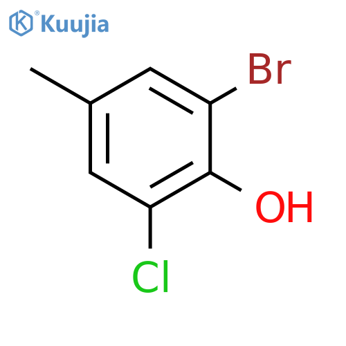 2-bromo-6-chloro-4-methylphenol structure