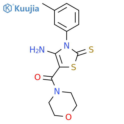 4-amino-3-(3-methylphenyl)-5-(morpholin-4-ylcarbonyl)-1,3-thiazole-2(3H)-thione structure