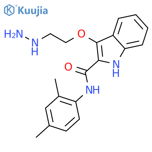 N-(2,4-dimethylphenyl)-3-(2-hydrazinoethoxy)-1H-indole-2-carboxamide structure