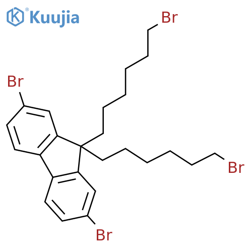 2,7-Dibromo-9,9-bis(6-bromohexyl)fluorene structure