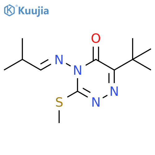 1,2,4-Triazin-5(4H)-one,6-(1,1-dimethylethyl)-4-[(2-methylpropylidene)amino]-3-(methylthio)- structure