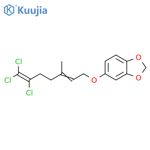 1,3-Benzodioxole, 5-[(6,7,7-trichloro-3-methyl-2,6-heptadienyl)oxy]- structure