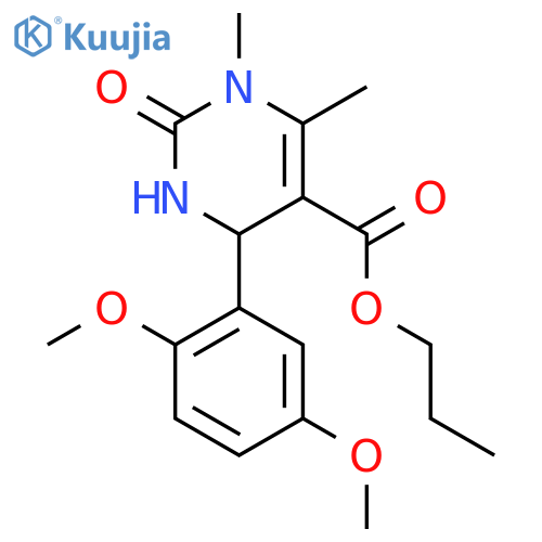 propyl 4-(2,5-dimethoxyphenyl)-1,6-dimethyl-2-oxo-1,2,3,4-tetrahydropyrimidine-5-carboxylate structure