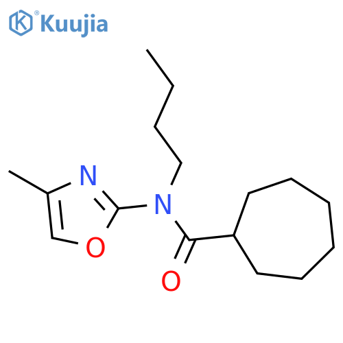 Cycloheptanecarboxamide, N-butyl-N-(4-methyl-2-oxazolyl)- structure
