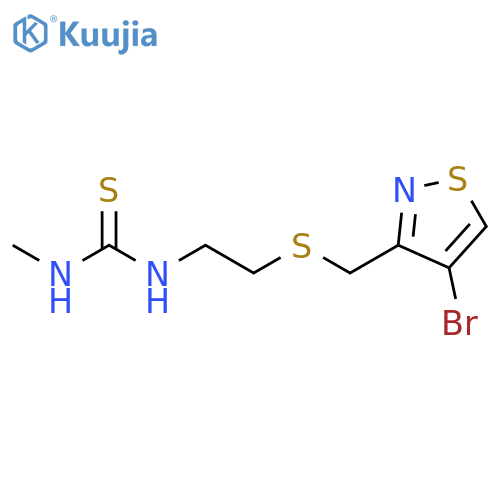 Thiourea, N-[2-[[(4-bromo-3-isothiazolyl)methyl]thio]ethyl]-N'-methyl- structure