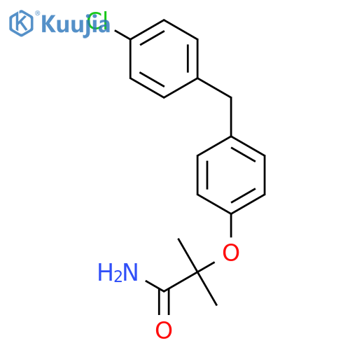 2-[4-(4-chlorobenzyl)phenoxy]-2-methylpropanamide structure