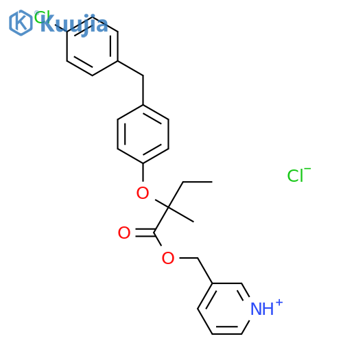 3-[({2-[4-(4-chlorobenzyl)phenoxy]-2-methylbutanoyl}oxy)methyl]pyridinium chloride structure