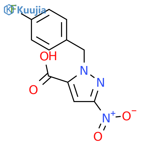 1-(4-fluorobenzyl)-3-nitro-1H-pyrazole-5-carboxylic acid structure
