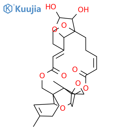 Spiro[4H-3a,22-(epoxyethano)-10,12-methano-17H,18H-furo[2',3':10,11][1,6]dioxacyclohexadecino[3,4-d][1]benzopyran-11(12H),2'-oxirane]-8,20(5H,22aH)-dione,2,3,10,10a,13a,16-hexahydro-2,3-dihydroxy-10a,15-dimethyl-,(2R,2'S,3R,3aR,6Z,10R,10aS,12R,13aR,17aR,21E,21bR)- (9CI) structure