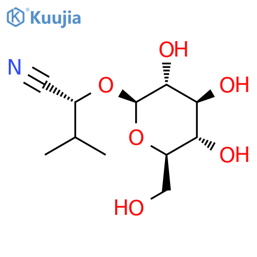 (R)-3-Methyl-2-(((2R,3R,4S,5S,6R)-3,4,5-trihydroxy-6-(hydroxymethyl)tetrahydro-2H-pyran-2-yl)oxy)butanenitrile structure