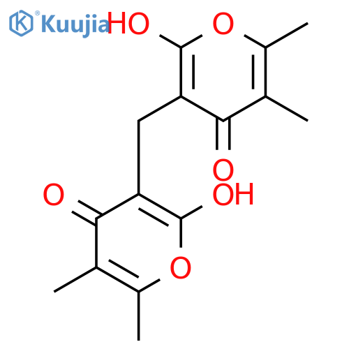 3,3'-methanediylbis(2-hydroxy-5,6-dimethyl-4H-pyran-4-one) structure