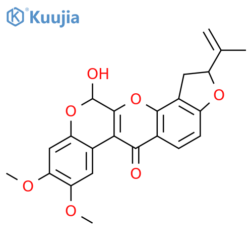 12-hydroxy-8,9-dimethoxy-2-(prop-1-en-2-yl)-1,2-dihydrochromeno[3,4-b]furo[2,3-h]chromen-6(12H)-one structure