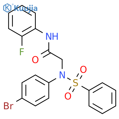N~2~-(4-bromophenyl)-N-(2-fluorophenyl)-N~2~-(phenylsulfonyl)glycinamide structure
