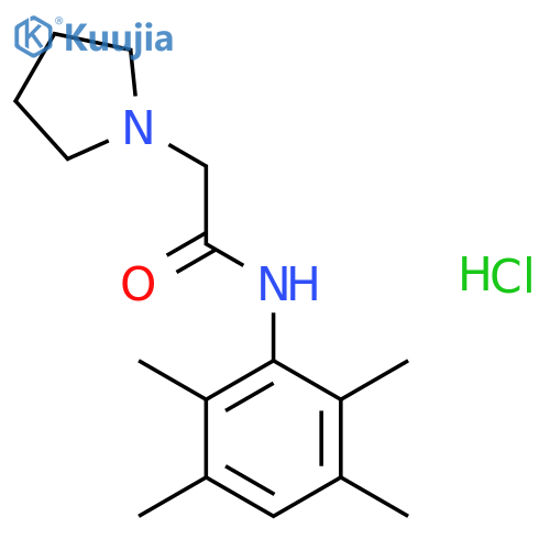 1-Pyrrolidineacetamide,N-(2,3,5,6-tetramethylphenyl)-, hydrochloride (1:1) structure