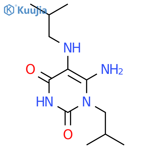6-Amino-1-(2-methylpropyl)-5-(2-methylpropyl)amino-1,2,3,4-tetrahydropyrimidine-2,4-dione structure