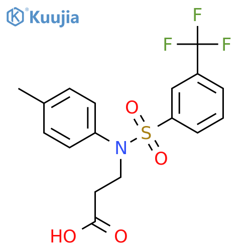 3-[p-Tolyl-(3-trifluoromethyl-benzenesulfonyl)-amino]-propionic acid structure