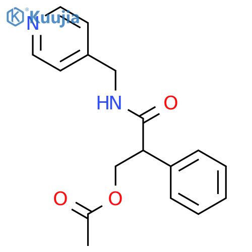 3-oxo-2-phenyl-3-[(pyridin-4-ylmethyl)amino]propyl acetate structure