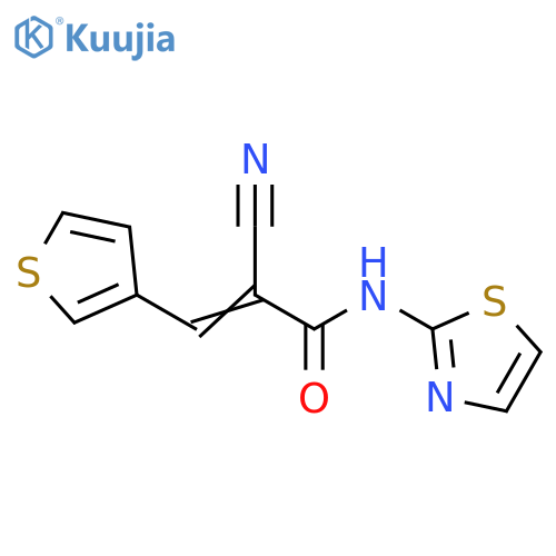 2-cyano-N-(1,3-thiazol-2-yl)-3-(thiophen-3-yl)prop-2-enamide structure