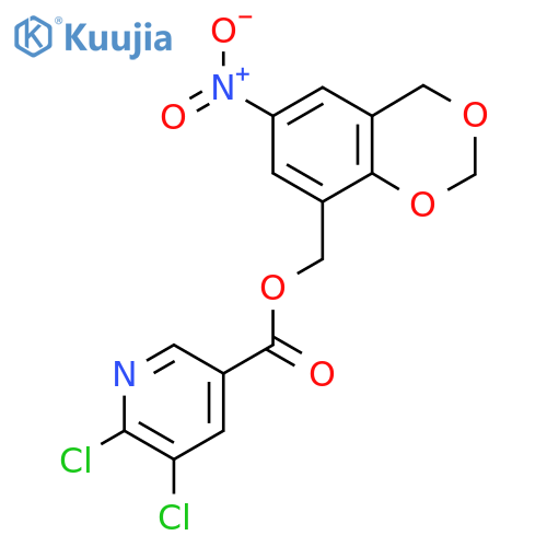 (6-Nitro-2,4-dihydro-1,3-benzodioxin-8-yl)methyl 5,6-dichloropyridine-3-carboxylate structure