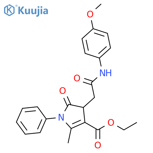 1H-Pyrrole-3-carboxylic acid, 4,5-dihydro-4-[2-[(4-methoxyphenyl)amino]-2-oxoethyl]-2-methyl-5-oxo-1-phenyl-, ethyl ester structure