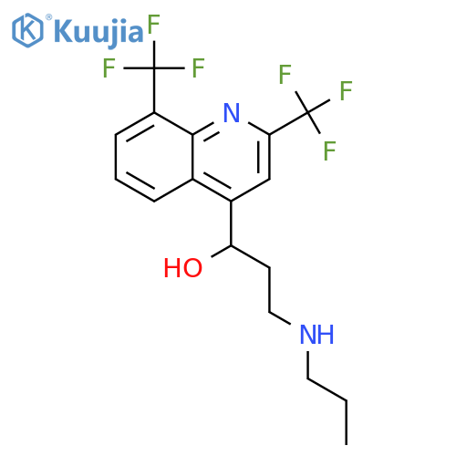 4-Quinolinemethanol, a-[2-(propylamino)ethyl]-2,8-bis(trifluoromethyl)-,hydrochloride (1:1) structure