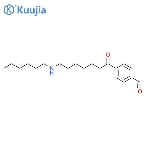 Benzaldehyde, 4-[7-(hexylamino)-1-oxoheptyl]- structure