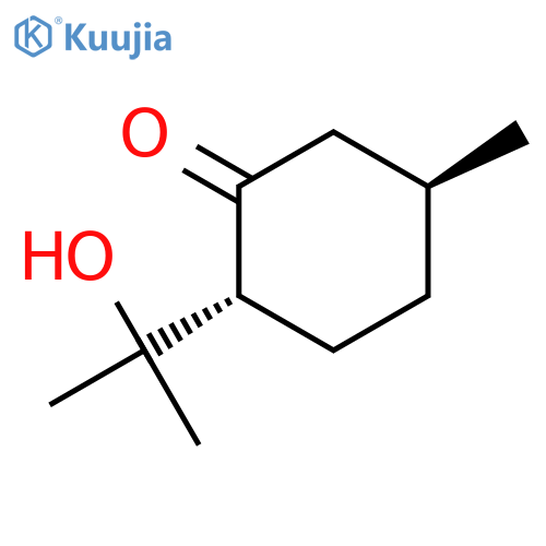 Cyclohexanone, 2-(1-hydroxy-1-methylethyl)-5-methyl-, (2R-trans)- structure