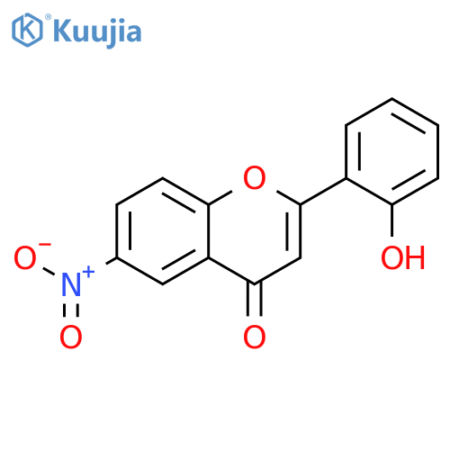 4H-1-BENZOPYRAN-4-ONE, 2-(2-HYDROXYPHENYL)-6-NITRO- structure