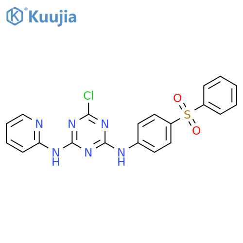 1,3,5-Triazine-2,4-diamine, 6-chloro-N2-[4-(phenylsulfonyl)phenyl]-N4-2-pyridinyl- structure