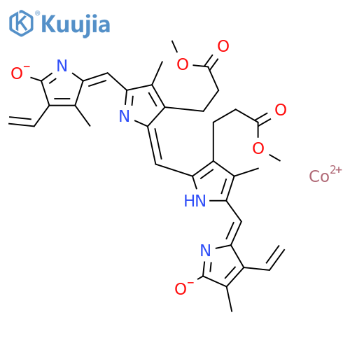 Cobaltate(1-),[dimethyl3,18-diethenyl-1,19,22,24-tetrahydro-2,7,13,17-tetramethyl-1,19-dioxo-21H-biline-8,12-dipropanoato(3-)-N21,N22,N23,N24]-,hydrogen, (SP-4-2)- (9CI) structure