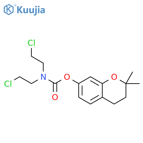Carbamic acid, bis(2-chloroethyl)-, 3,4-dihydro-2,2-dimethyl-2H-1-benzopyran-7-yl ester (9CI) structure
