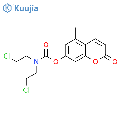 Carbamic acid, bis(2-chloroethyl)-, 5-methyl-2-oxo-2H-1-benzopyran-7-yl ester (9CI) structure